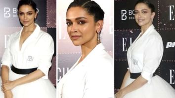 Deepika Padukone looks like a modern Barbie in a white tulle skirt and white monogrammed shirt at Elle beauty awards 2022