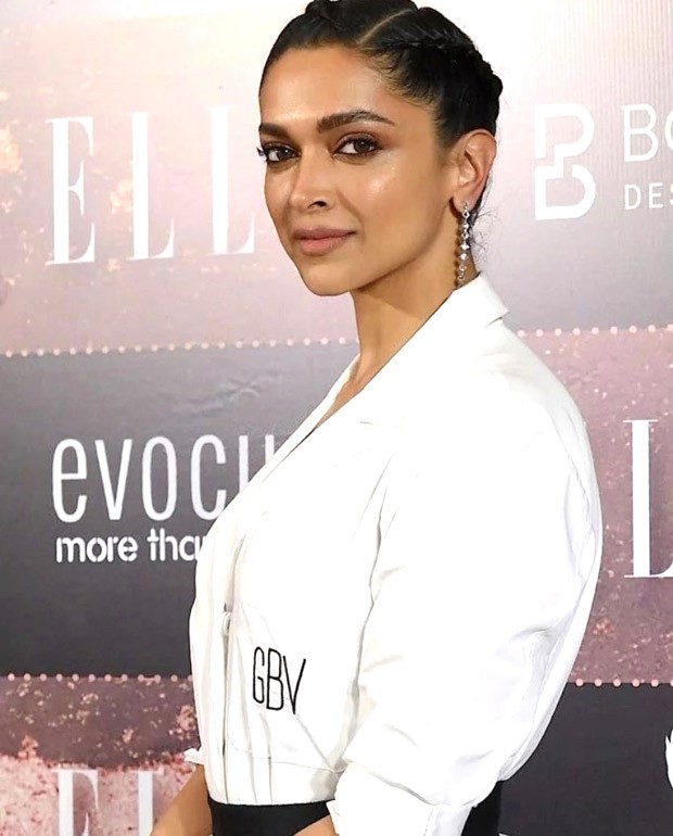 Deepika Padukone looks like a modern Barbie in a white tulle skirt and white monogrammed shirt at Elle beauty awards 2022