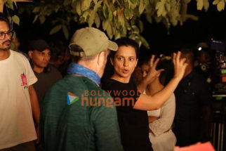 On the set of the movie Emergency