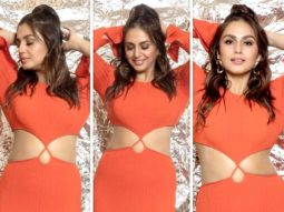 Huma Qureshi makes jaws drop in an orange body-con dress for Monica O My Darling promotions