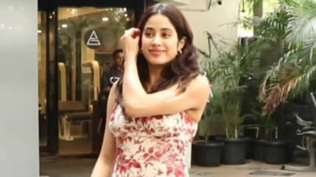 Janhvi Kapoor poses with a fan in cute floral outfit