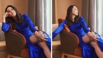 Karisma Kapoor exudes glamourous vibes in blue thigh high slit gown for her weekend shoot
