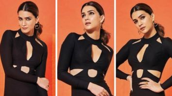 Kriti Sanon casts a spell with her jaw-dropping beauty in a black cut-out dress and Louboutin heels for Bhediya promotions in Kolkata