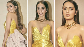 Manushi Chhillar casts a magical spell at Filmfare Middle East in gold structured gown