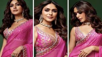 Mrunal Thakur is epitome of grace and elegance in a sheer silk pink saree