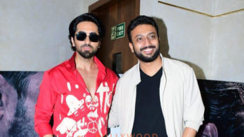 Photos: Ayushmann Khurrana and director Anirudh Sharma spotted promoting An Action Hero at T-Series office