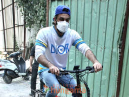 Photos: Ranbir Kapoor snapped riding an e-bike in Bandra