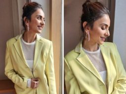 Rakul Preet Singh is ultimate boss babe in lime yellow blazer skirt set worth Rs. 40K