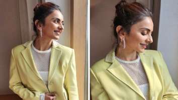 Rakul Preet Singh is ultimate boss babe in lime yellow blazer skirt set worth Rs. 40K Rakul Preet Singh is ultimate boss babe in lime yellow blazer skirt set worth Rs. 40K