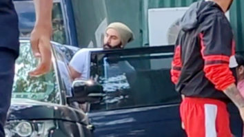 Ranbir Kapoor waves at paps from his gorgeous Range Rover