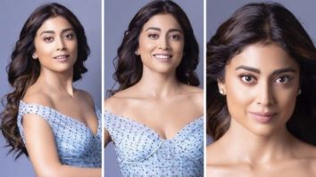 Shriya Saran evokes retro charm in blue polka dot dress from Gauri and Nainika for Drishyam 2 promotions