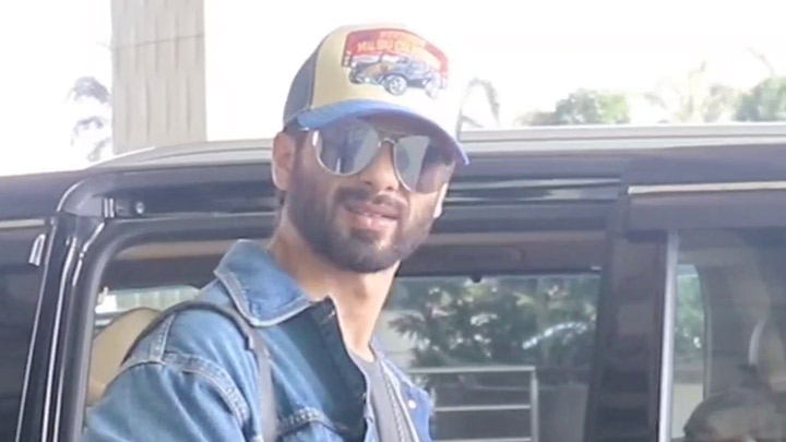 Spotted Shahid Kapoor in all denim outfit at Mumbai airport