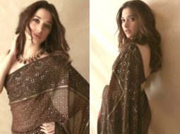 Tamannaah Bhatia stuns in coffee coloured saree paired with a strappy blouse worth Rs.1.18 Lakh