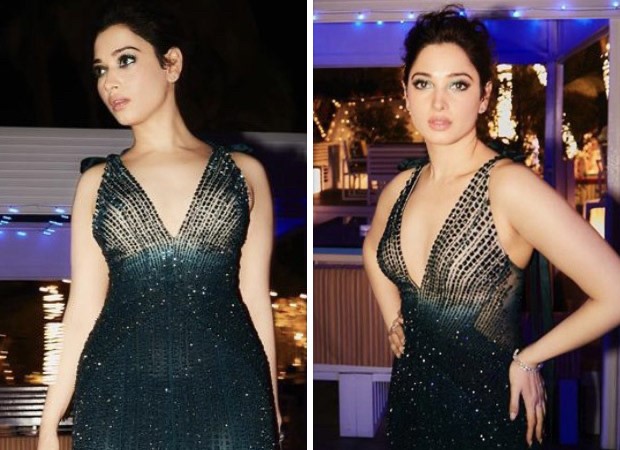 Tamannaah Bhatia Picked H&M X Mugler With A Stunning Black Corset Gown With  Sheer Panels For The Red Carpet