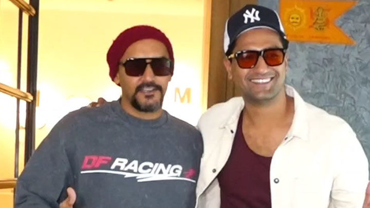 Vicky Kaushal smiles for paps as he poses with Shashank Khaitan