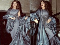 Bhumi Pednekar serves a sensuous look in silver mesh gown and metallic oversized puffer jacket