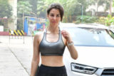 Giorgia Andriani looks pretty as she poses for paps in gym outfit