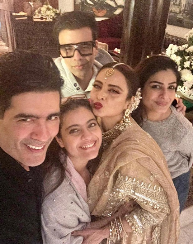 Inside Manish Malhotra’s birthday bash: Raveena Tandon shares photos with Kajol, Rekha, and Karan Johar
