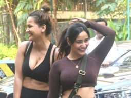 Neha Sharma and Aisha Sharma get clicked outside their gym
