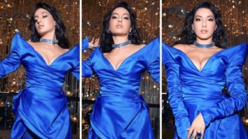 Nora Fatehi is here to beat your mid-week blues in a metallic blue dramatic dress