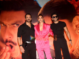 Photos: Deepika Padukone, Ranveer Singh and Rohit Shetty snapped at the launch of the track ‘Current Laga Re’ from Cirkus