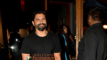 Photos: Farhan Akhtar, Shibani Dandekar and Anusha Dandekar spotted outside at Mizu