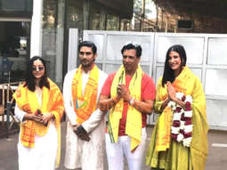 Photos: India Lockdown star Aahana Kumra, Prateik Babbar, Shweta Basu Prasad and director Madhur Bhandarkar snapped at Siddhivinayak temple