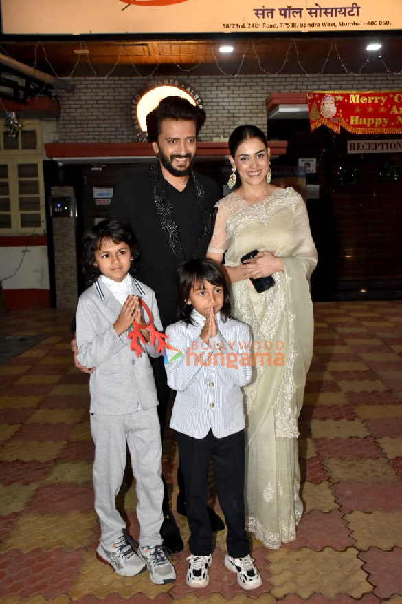 Photos: Riteish Deshmukh, Genelia D’Souza and their children snapped at Christmas celebration in Bandra | Parties & Events