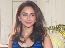 Rakul Preet Singh looks extremely beautiful in black and blue stripped outfit
