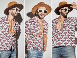 Ranveer Singh plays it cool in a strawberry printed shirt and denim jeans for Cirkus promotions
