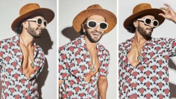 Ranveer Singh plays it cool in a strawberry printed shirt and denim jeans for Cirkus promotions