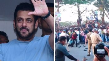 Salman Khan waves at the massive crowd on his 57th birthday at Galaxy Apartments; police lathi-charge at the fans after crowd surge, watch video
