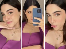 Sharvari Wagh attends the Monica O my Darling success party looking glamorous in a purple blazer dress and dazzling makeup