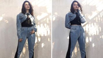 Tamannaah Bhatia gives the denim on denim trend a whimsical spin in an ensemble worth Rs. 1.17 lakh