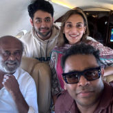 This photo of Rajinikanth and his daughter Aishwarya flying with A R Rahman and his son A R Ameen is EPIC!