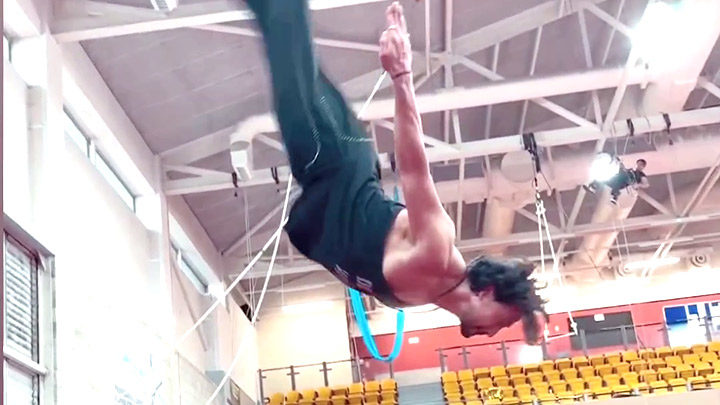 Tiger Shroff performs repetitive cartwheels with ultimate efficiency