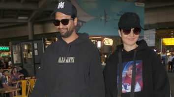 Vicky Kaushal & Katrina Kaif twin in black outfits as they get papped at the airport