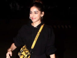 Alaya F rocks the all-black look at the airport