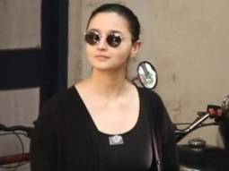 Alia Bhatt gets clicked at the dubbing studio in oversized black outfit