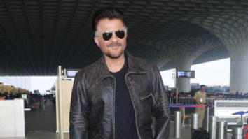 Anil Kapoor looks stylish as he poses in a leather jacket at the airport