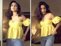 Anushka Sharma is our favourite sunshine girl in a yellow off-shoulder top with classic blue jean