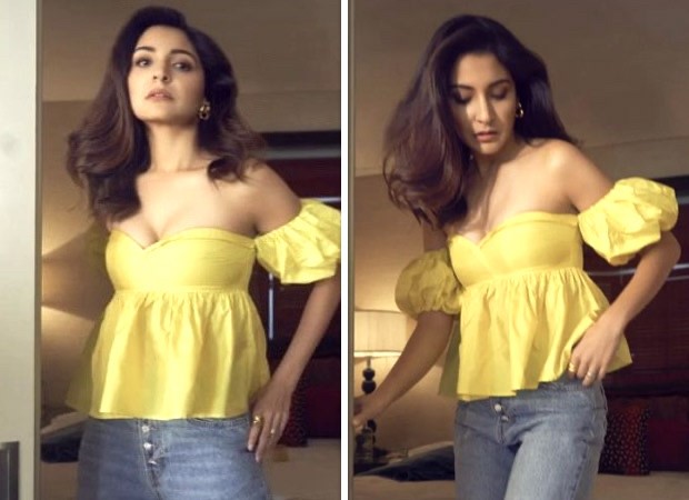 Anushka Sharma is our favourite sunshine girl in a yellow off-shoulder top with classic blue jean : Bollywood News