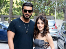 Arjun Kapoor poses for paps with Radhika Madan as they promote Kuttey