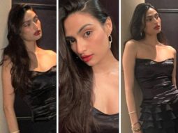 Athiya Shetty in strapless ruffled black gown by Shehla Khan is proof that a black dress demands unwavering glamour