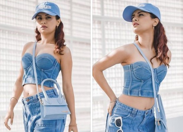 Avneet Kaur makes a fashion statement in denim on denim look with her corset top and jeans : Bollywood News