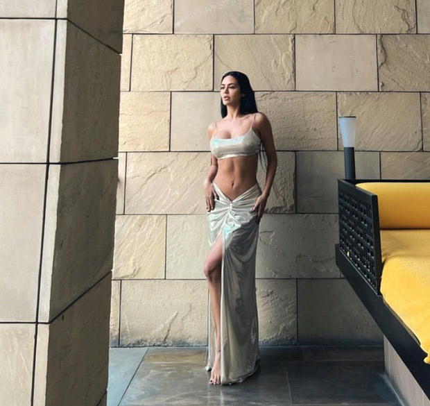 Esha Gupta's holographic co-ord outfit in a bralette and knot-draped skirt leaves the internet gushing 