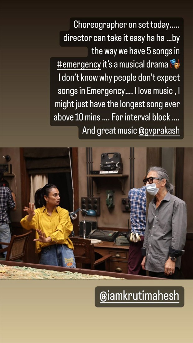 Kangana Ranaut reveals Emergency has a 10-minute song for interval block; calls it a “musical drama”