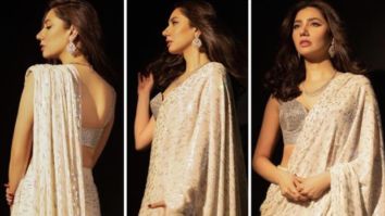 Mahira Khan is winning hearts for her traditional look in an ivory saree with sequins