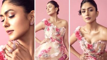 Mrunal Thakur celebrates her fairy-tale moment in a pink floral embellished gown by Saiid Kobes
