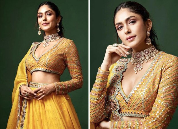 Mrunal Thakur conveys her fans wishes for Pongal and Makar Sankranti with a series of photographs wearing a yellow silk organza lehenga : Bollywood News